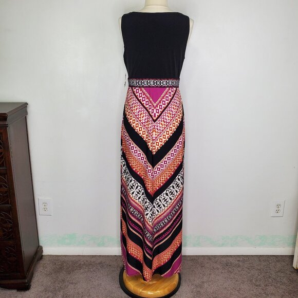 Studio One Empire Waist V-Neck Sleeveless Maxi Dress Style 50919X NEW NWT Size M - Picture 6 of 16